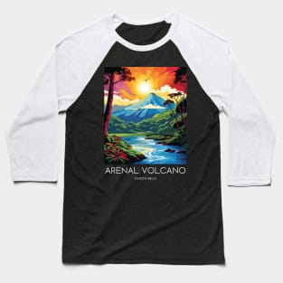 A Pop Art Travel Print of the Arenal Volcano - Costa Rica Baseball T-Shirt